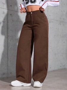 Wide Leg Brown Jeans