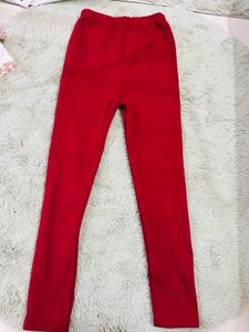 Cute Red Girls'woolen  Leggings
