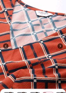 Red &amp; Navy Patterned Dress