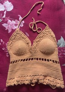 Boho Crochet Halter Crop Top