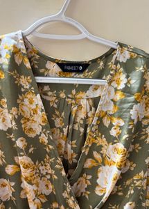Floral Wrap Peplum Top