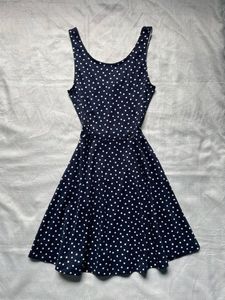 H&M Navy Blue Polka Dot Dress