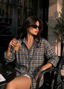 New with tag Korean Chic Plaid Oversized Shirt
