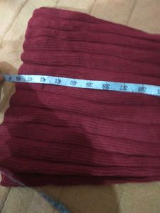 Maroon Ribbed Knit Leggings