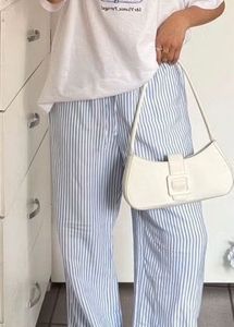 Light Blue Striped linen Pants