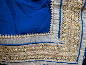 Elegant Blue Saree with Embellished Blouse