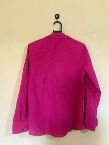 Vibrant Pink Men's Button-Up Shirt