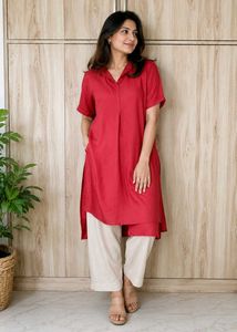 Rust colour Cotton kurti Size-38