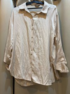 Elegant Satin Button-Up Shirt