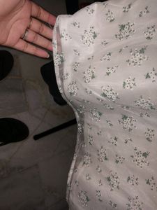 White Floral Net Dress