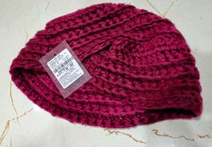 Handmade Knit Beanie - Raspberry
