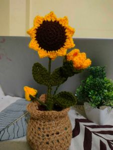 Crochet Sunflower Plant
