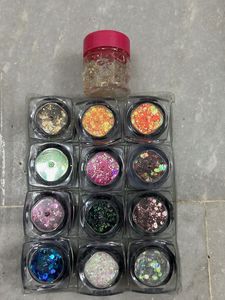Glitter Set for eyes [Set Of 12]With Glue
