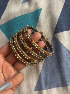 Sparkling Embellished Bangles of 4