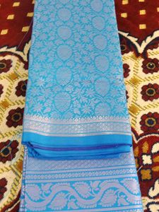 sky blue saree