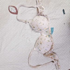 Light Pink Floral Print Bra
