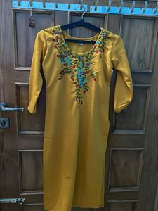 Yellow Embroidered Kurta