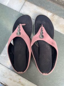 Stylish Pink Embellished Flip-Flops