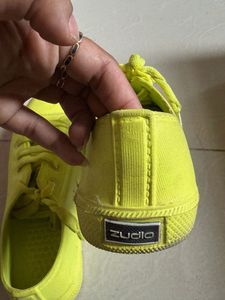 Bright Yellow Lace-Up Sneakers