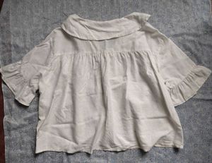 Cute White Ruffle Sleeve Top