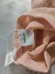 Peach Puff Sleeve Textured Top