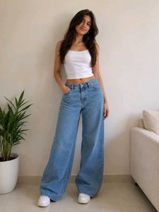 High-Waisted Wide Leg Jeans