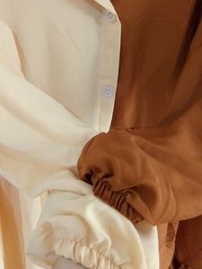 an elegant double coloured round frock