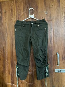 Olive Green Cargo Capris Y2K