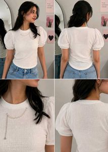 Chic Puff Sleeve Textured Top