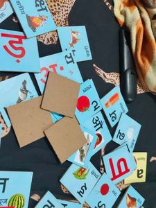 learning wooden hindi alphabet