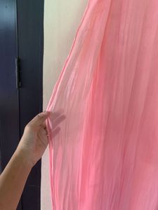 pink shimmer organza hijab
