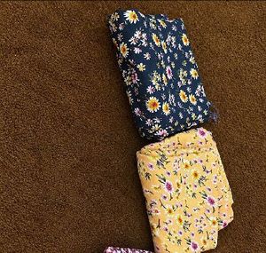 Floral Print Dress Material - Set of3