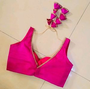 Silk Padded Back Hook Blouse