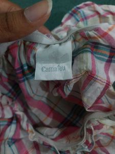 Pink Plaid Puff Sleeve Top