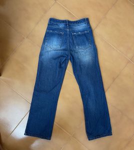 Classic Blue High-Waisted Straight-Leg Jeans | Pre