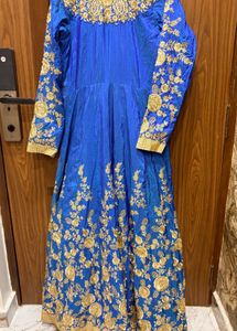 Royal Blue Embroidered Anarkali Gown