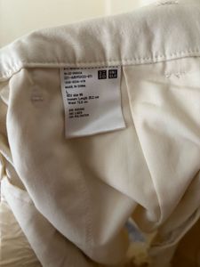 UNIQLO Cream Wide Leg Cropped Pants
