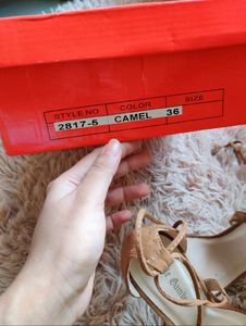 Women Tie-up Camel Heels