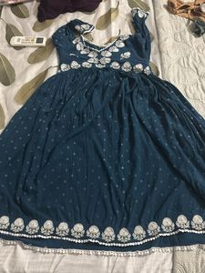 blue Embroidered Kurta Set
