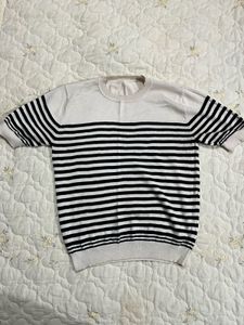 Striped Short-Sleeve Knit Top