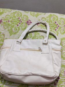 Chic White Quilted Tote Bag