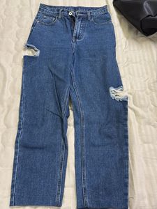 Trendy Ripped Blue Jeans