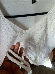 White Broderie Anglaise Top