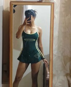 Green Sporty Swimdress With "07" Graphic