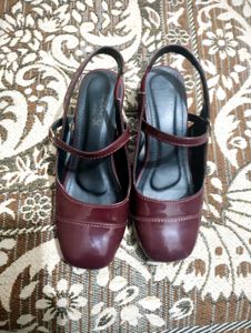 Elegant Maroon Slingback Heels