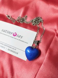 Vibrant Blue Heart Pendant Necklace