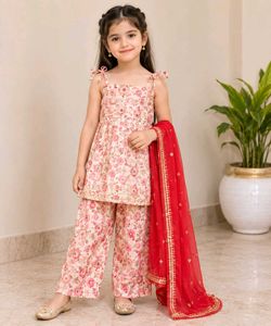 Floral Kurti Set with Dupatta
