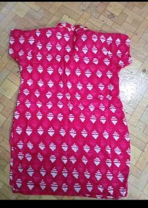 Vibrant Pink Kurti with Geometric Print