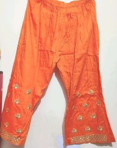 Orange Designer Plazo Suit With Dupatta 38 Bust