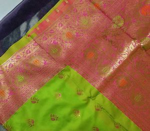 Lime Green Bangalore Pure Silk Saree